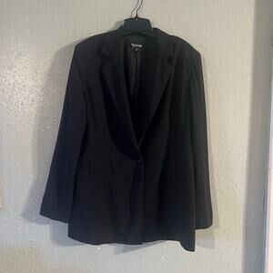 Vtg Emanuel Ungaro Womens Black Wool 97% Blazer Jacket Sz 14/48 Business Office